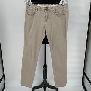 Stefanel Tan Straight Leg Zipper Accents Pants size 8